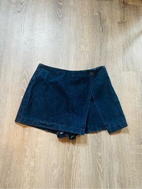 Zara Denim Skort - Dark Indigo & Light Blue